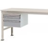 Manuflex ZB4664.9006 Spodná konštrukcia domu, stacionárne, využiteľná výška 300 mm s 3 zásuvkami. Pre hĺbku stola 1200 mm; ZB4664.9006