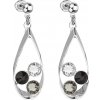 Evolution Group Náušnice bižutéria so Swarovski krištáľmi mix farieb čierna slza 51064.3