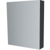 Mereo Kúpeľňová zrkadlová skrinka 80 cm, galerka, 2 x dvierka, Multidecor, Čierna Supermat CN798G82CIPM