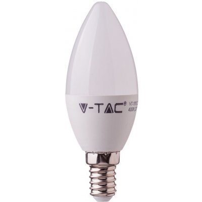 V-TAC LED žiarovka E14 C37 3W studená biela