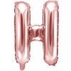 PartyDeco Fóliový balón Mini - Písmeno H 35 cm ružovo-zlatý
