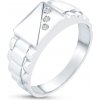 Amawell Pánsky prsteň z bieleho zlata so zirkónmi 2000047060003