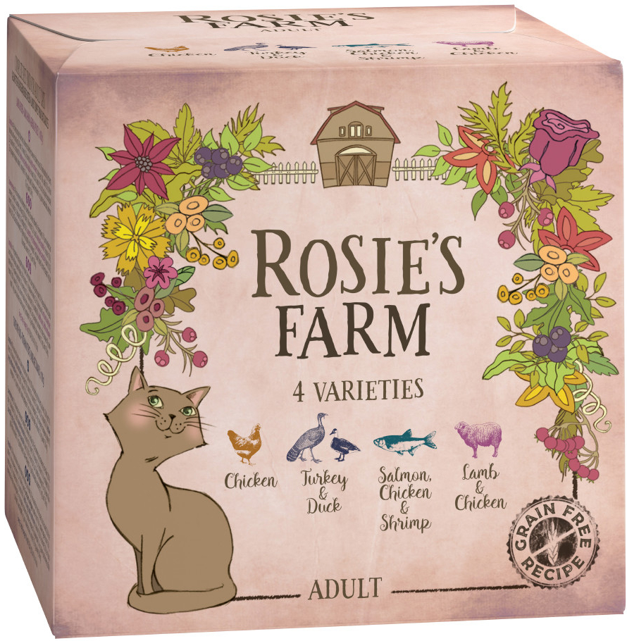 Rosies Farm Adult miešané balenie 4 druhy 16 x 100 g