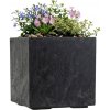 HowHomely Kvetináč na kolieskach BETONIQUE 30x30 cm betón čierny