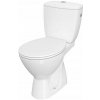 Cersanit Kaskáda, kombi wc so splachovaním 3/6l, vertikálny odpad + sedátko s polypropylénu, biela, K100-207