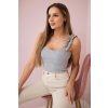 Blouse with frills on straps gray šedá Kesi 5907302117496