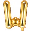 PartyDeco Fóliový balón Mini Písmeno W 35cm zlatý