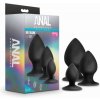 Blush Anal Adventures Platinum Silicone Stout Plug Kit Black
