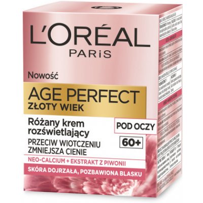 L'Oréal Age Perfect Golden Age 60+ ružový rozjasňujúci očný krém 15 ml