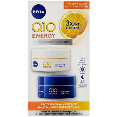 NIVEA Q10 Energy Energizujúci denný a nočný krém proti vráskam, 2 x 50 ml, 9005800348513