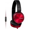 SONY slúchadlá MDR-ZX310AP, handsfree, červené