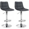 Sada 2 barových stoličiek Jerry z umelej kože chróm, sivá