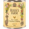 Výhodné balenie Rosies Farm Adult 24 x 800 g - kuracie a morčacie