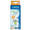 Dr.BROWN´S DOJČENSKÁ FĽAŠA OPTIONS+ 150 ml Wide-neck, 0M+, anti-colic, plastová, biela (so silikónovým cumľom level-1) 1x1 ks