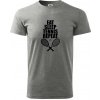 Eat sleep tennis - Klasické pánske tričko vyššej gramáže - XL ( Tmavosivý melír )