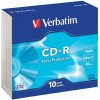 CD R disk, 700 MB, 52x, 10 ks, tenký obal, VERBATIM DataLife