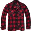 Brandit košele Jeff Fleece shirt long sleeve červená-čierna
