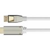 Kábel PYTHON Nylong kábel Python DisplayPort 1.4 a HDMI 2.0. bielych 5m