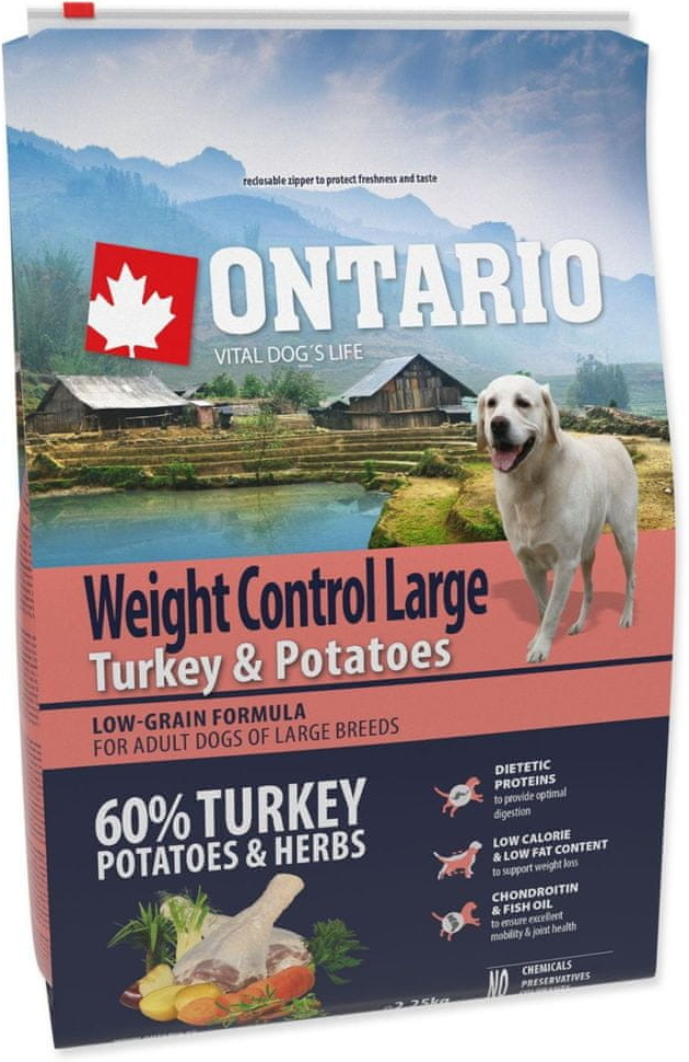 Ontario Large Weight Control Turkey & Potatoes & Herbs 2,25 kg