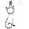 ADANITO EFP0001851 - Strieborný prívesok mačka so zirkónmi