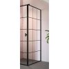 RADAWAY NES BLACK S1 FACTORY 100cm bočná pevná stena do kombinácie, profil čierny, sklo factory, 10039100-54-55
