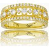 VIPgold Zlatý prsteň s bielymi zafírmi v žltom zlate R36080z-S