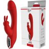 Vibrátor s králičkom USB Červený Dream Toys
