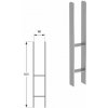 Domax zapustená pätka stĺpika typu H PSH 160 - 161 x 600 x 60 x 6.0 mm