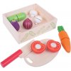 Bigjigs Toys drevené potraviny - Krájanie zeleniny v krabičke