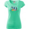 Kvetinové číslo kreslené - 50 - Dámske tričko Pure - M ( Mätová )