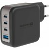 Napájací adaptér Swissten 3x usb-c 100w pd + 1x usb-a 18w qc čierny 22071600
