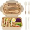 Obedár s príborom - Box na jedlo na cesty, béžová