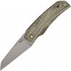 MKM ICE – MAGNACUT SW bld - GREEN CANVAS MICARTA hdl, S/S LINER Linerlock MK IC-GC