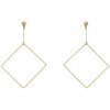 Doria Náušnice visiace štvorce zlaté z ocele J408