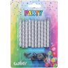 Strieborné Karnevalové Sviečky a Stojančeky - 10 ks Set pre Oslavy a Party Bezpe