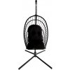 Garden Line Závesné záhradné kreslo Eris čierne + vankúš