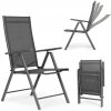 Sada 2 skladacích oceľových záhradných stoličiek s nastaviteľným operadlom MULTIGARDEN – sivá