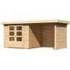 LANIT PLAST drevený domček KARIBU ASKOLA 3 + prístavok 240 cm vrátane zadnej a bočnej steny (77725) natur LG3234 – cena za ks