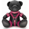 Kožený BDSM medvedík - ružový postroj - gb20865