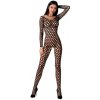 Passion Bs077 Bodystockings Čierna - Sieťovaný Erotický Overál