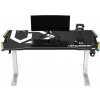 ULTRADESK Herný stôl FORCE SNOW - biely, 166x70 cm, 66-86 cm, 5 úrovní výšky,s XXL podložkou pod myš, RGB podsvietenie