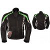 Bunda na motocykel L&J Fighter textilná so zeleným pruhom 4XL
