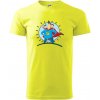 Otec superman - chlapec a chlapec - Klasické pánske tričko vyššej gramáže - 2XL ( Neonová žltá )