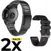 SET SILICONE SMOOTH Čierny + STEELBAND Čierny FOR GARMIN FENIX 3/5X/3HR/5X/7X PLUS/6X/6X PRO