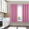 Krátky jednofarebný záves - Bledoružový Uchytenie závesu: Dekoračné krúžky