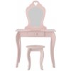 Shabby Chic PHO0403 Detský toaletný stolík so zrkadlom a stoličkou 108x71x39,5cm ružový