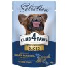 Club 4 Paws Premium Plus Selection kúsky s lososom a makrelou v omáčke pre dospelých psov 85g (8056)