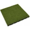 Gumová dlažba s umelým trávnikom FLOMA V30/R15 - dĺžka 50 cm, šírka 50 cm, výška 3 cm