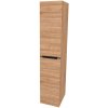 Mailo, kúpeľňová skrinka vysoká 170 cm, čierne madlo, Multidecor, Light Select Walnut