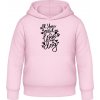 AWDis detská mikina s Kapucňu Nápis All you need is love and a Dog ružová